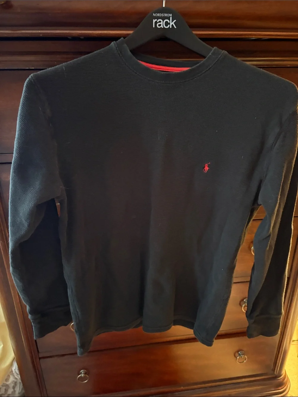 Polo by Ralph Lauren Black Long Sleeve Tee with Red Pony Logo